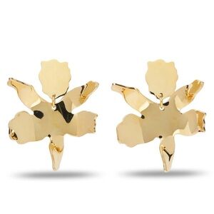 Lele Sadoughi Gold Metal Small Paper Lily Earrings